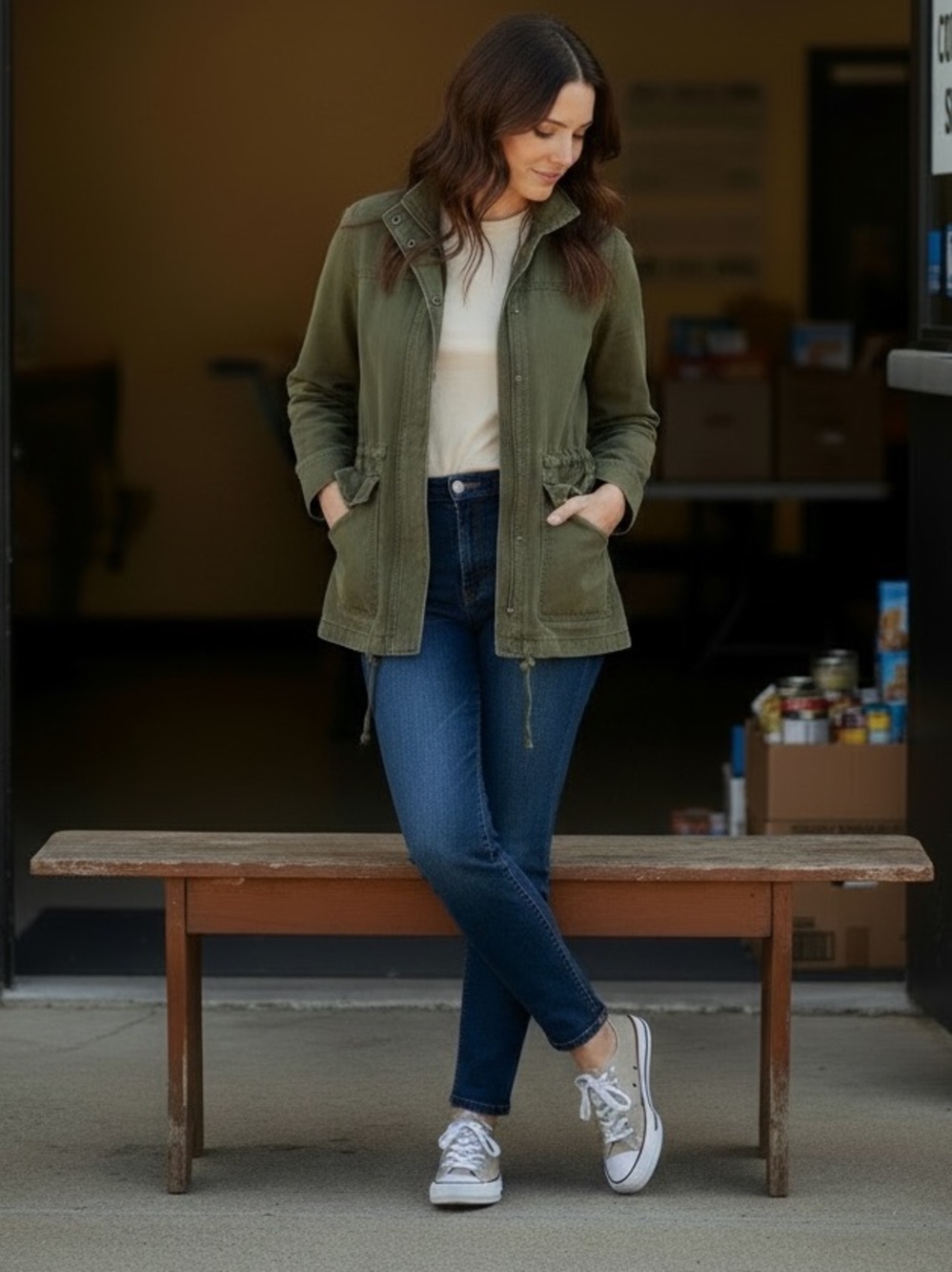 Lucky Brand NEW Utility Cargo Jacket Drawstring Waist Olive Night Size XXL